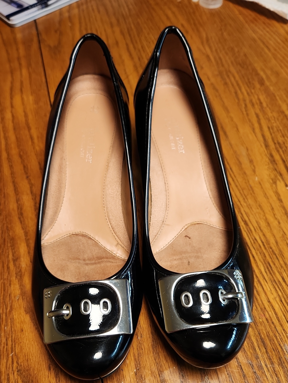 Naturalizer Black Patent Buckle Pumps - Women Shoes
